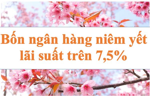 Lãi suất ngân hàng hôm nay 29.7: Bốn ngân hàng trên mốc 7,5%